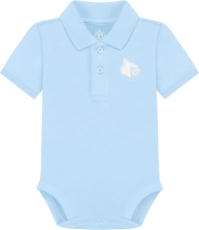 Creative Knitwear College Baby Polo Bodysuit Solid - Team Logo, Multiple Colors, for Boys & Girls (0-12 Months)