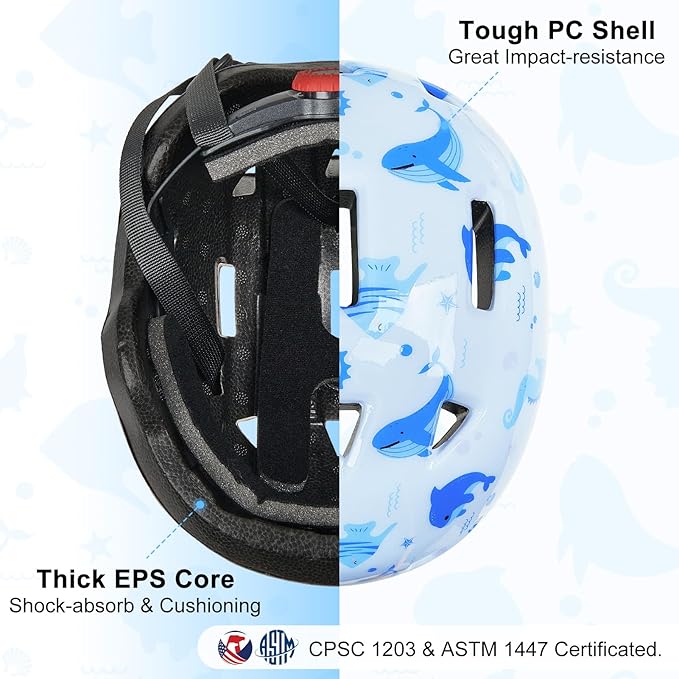 Toddler Helmet, Baby Infant Bike Helmet with Toddler Knee Pads and Elbow Pads Set for Kids 1-3 Years, Adjustable Baby Bike Helmets for Scooter Bicycle