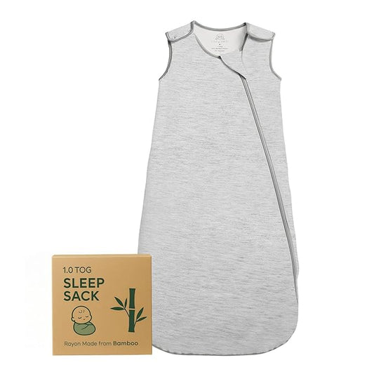 Rayon Made from Bamboo Sleep Sack 1.0 TOG 6-18 Months Unisex Baby Sleeping Bag with 2-Way Zipper Breathable Wearable Blanket Baby