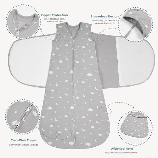 ZIGJOY Baby Swaddle Sleep Sack, 1.0 TOG Sleep Sack Swaddles for Newborns & infant 6-12 Months 100% Cotton Baby Wearable Blanket for Newborn Registry Essentials