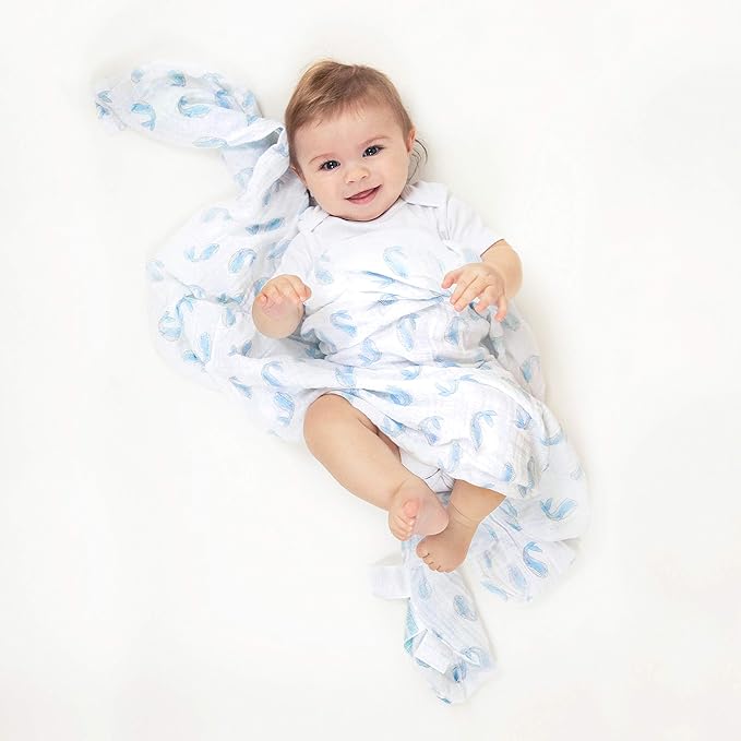 aden + anais Swaddle Blanket, Boutique Muslin Blankets for Girls & Boys, Baby Receiving Swaddles, Ideal Newborn & Infant Swaddling Set, Perfect Shower Gifts, 4 Pack, Natural History