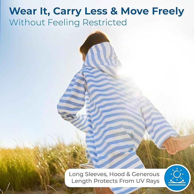 SAMMIMIS Kids Bathrobe & Hooded Towels for Kids - Soft Turkish Bath Towels with Terry Lining, Zip & Pockets - Gift Idea