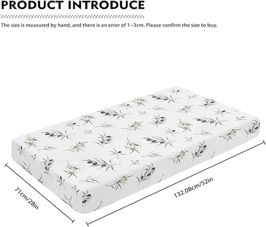 Black Olives and Green Branch Fitted Crib Sheet Olives Baby Crib Sheet Fit Standard Crib and Toddler Mattress,Crib Mattress Sheets for Boys Girls 28"x52"