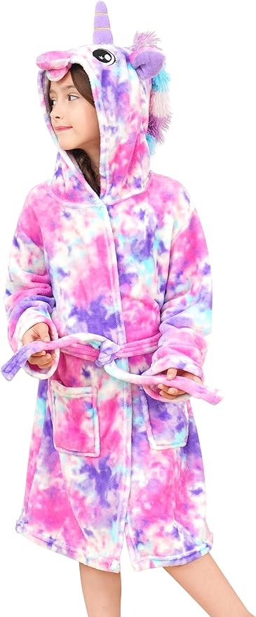 Doctor Unicorn Soft Unicorn Hooded Bathrobe Sleepwear - Unicorn Gifts for Girls