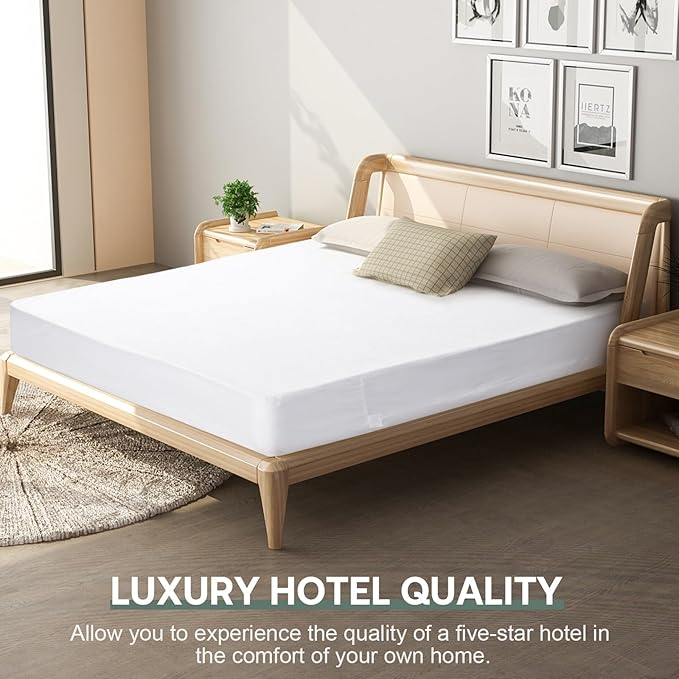 Waterproof Mattress Protectors Split California King 9" Depth, Zippered Mattress Cover Soft Breathable Encasement Great for Dorms Hotel,36"x84"x2