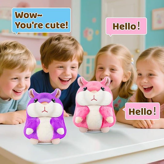 Kids Toddler Toys for Ages 2-4, Talking Hamster Repeats What You Say, Interactive Plush Repeating Toy for 2 3 4 5 6 8 Year Old Boy Girl Birthday Gift (Purple)