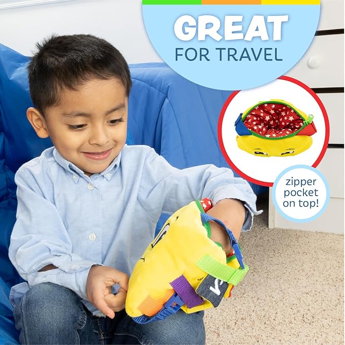 Buckle Toys - Bongo Square - Toddler Learning Toys - Sensory Fine Motor Activity - Easy Road Trip Accessories Travel Toy