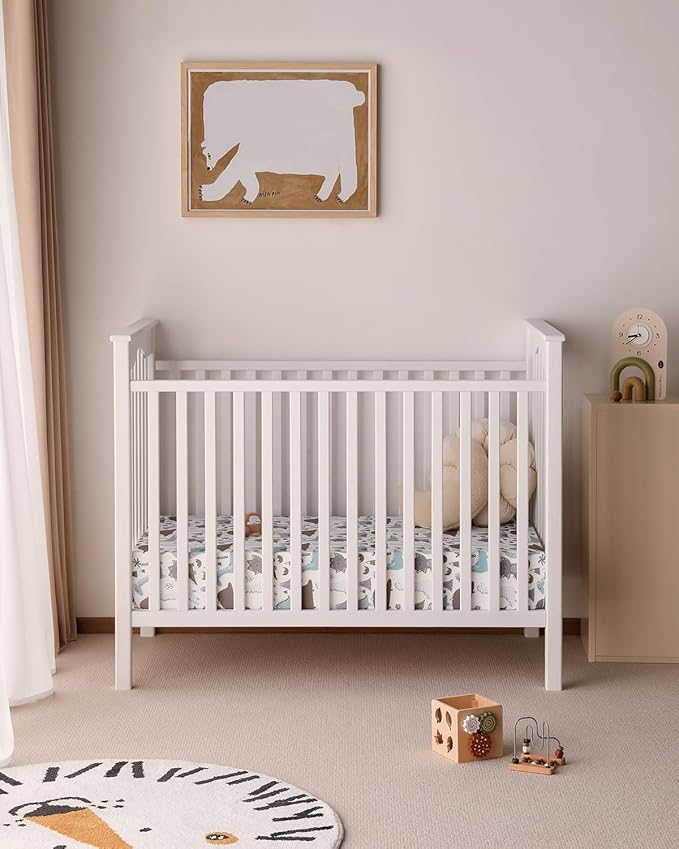Yoofoss Baby Crib Sheets 2 Pack for Boys and Girls - 52x28 Fitted Crib Sheet Neutral Fits for Standard Crib and Toddler Mattress, Ultra Soft Breathable Microfiber Dark Blue Dinosaurs