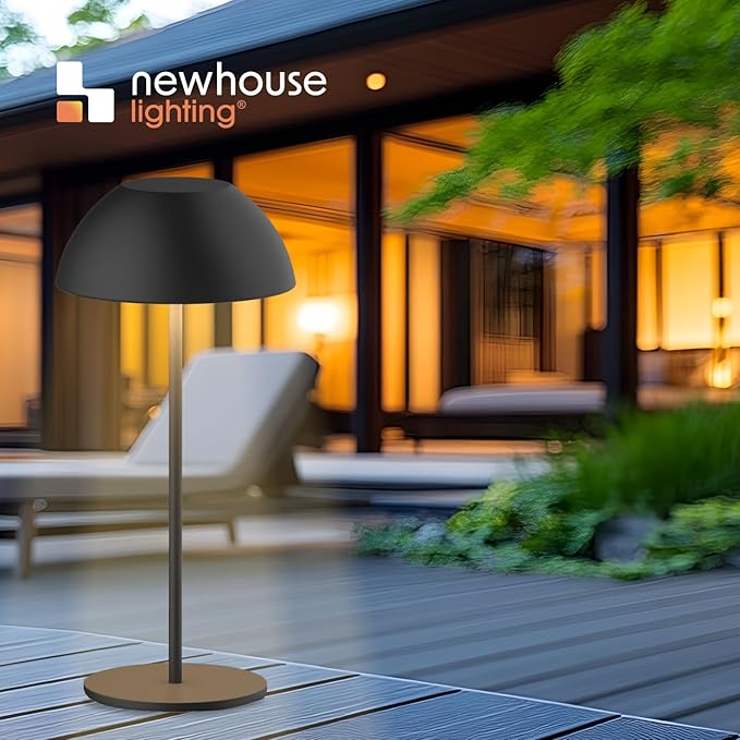 Newhouse Lighting Aurora, Black 2700K Dimmable Cordless USB-C Rechargeable Table Lamp NHTL-AU-BLK, Cordless Desk Lamp for Living Room, Bedroom, Coffee Table, and Other Cozy Home Decor