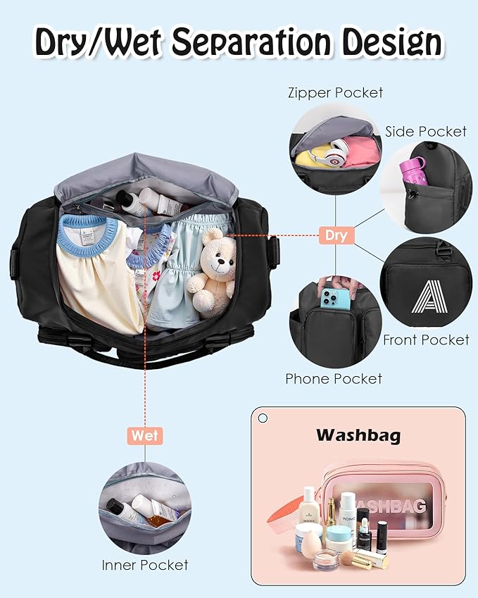 Elilier Gifts for Daughter, Initial Travel Duffle Bag, Personalized Weekender Bag with Shoulder Strap, Monogram Overnight Bag, Gift for Friend Sister Women gifts, Graduation Gifts for Her