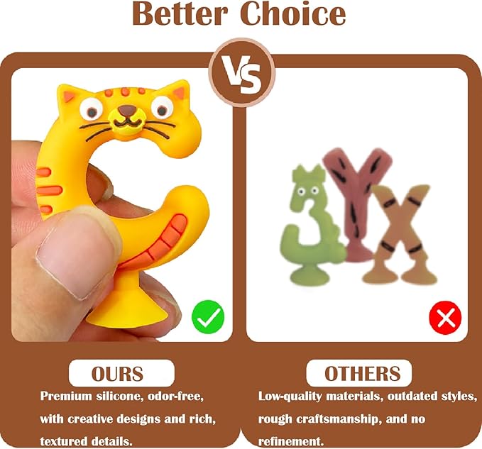 26PCS Suction Bath Toys Mold-Free | Bathtub Letters & Animal Sensory Toys with Shark Storage Organizer for Toddlers | Education Games | No Hole Silicone ABC Alphabet Learning Toys for Kids Ages 3-5