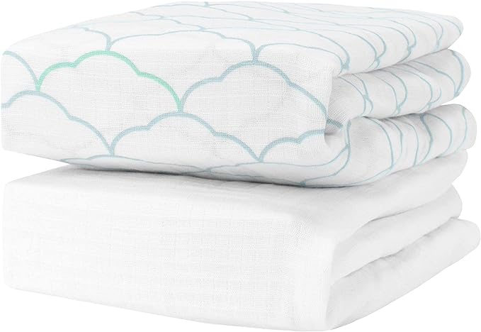 Newton Baby Fitted Crib Sheet (2-Pack) - Ultra Breathable and Soft, Organic Cotton, Fits All Standard Cribs, White Dreamweaver
