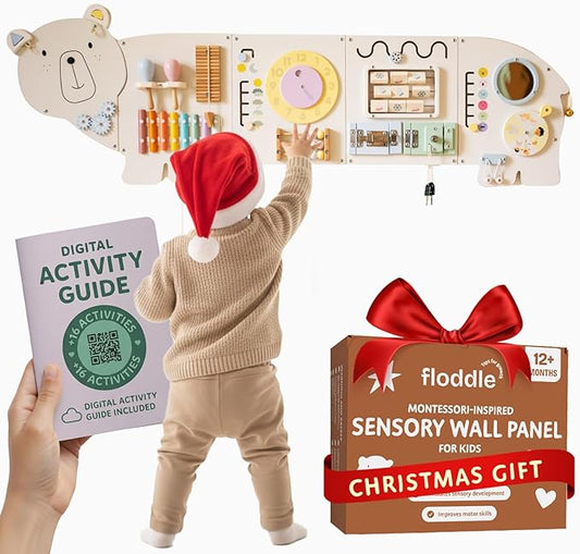 Sensory Wall Panel for Kids – Toddler Learning Activity Center - Emotional Development & Fine Motor Skills – Toddler Learning Activity Center- Busy board Montessori toys