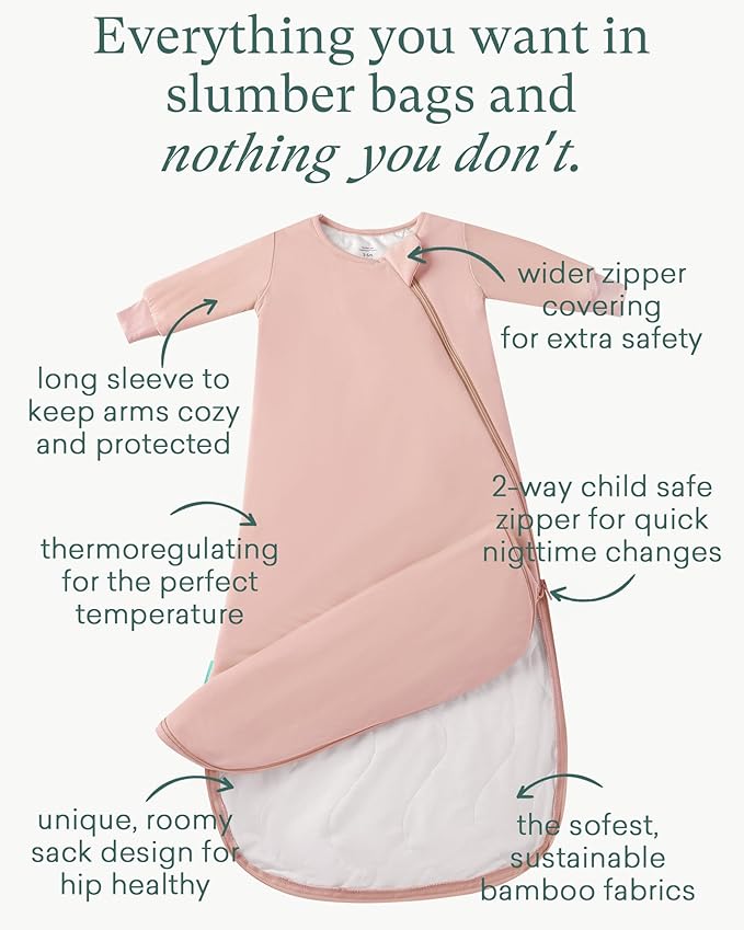 PurComfy Supersoft Baby Premium Bamboo Viscose Long-Sleeve Wearable Sleeping Bag Sack Blanket 1.0 TOG