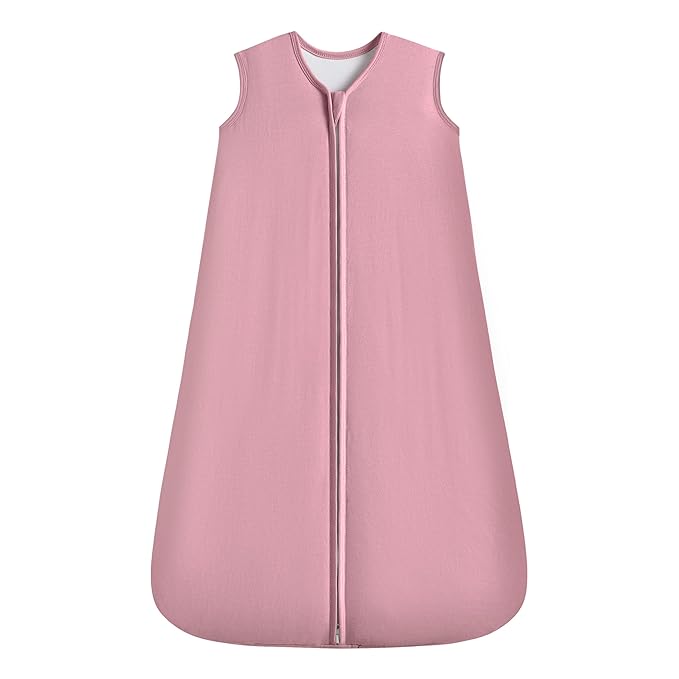 Rayon Made from Bamboo Baby Sleep Sack 6-12 Months, 1.0 Tog Baby Wearable Blanket, Soft Sleeping Bag for Newborn Infant Babies with 2-Way Zipper 1 Pack (Medium) Solid Pink