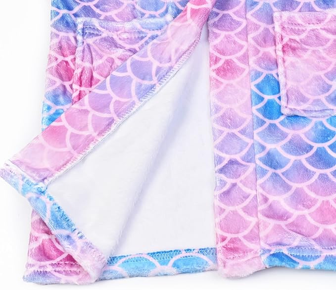CHILDRENSTAR Girls Robe Kids Bathrobes Plush Soft Fleece Pajamas Sleepwear