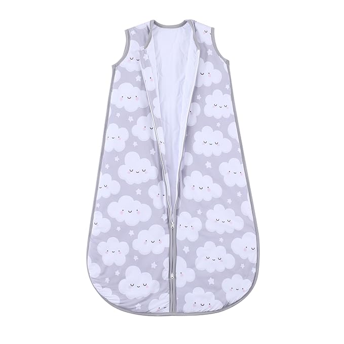 Baby Sleep Sack 2-4 T 95% Rayon from Bamboo 5% Spandex Boys & Girls Wearable Blanket 1.0 TOG Toddler Sleeping Sack 2- Way Zipper X-Large Cloud