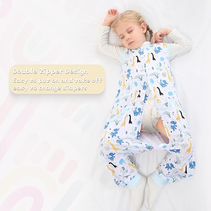 WONDAY Toddler Sleep Sack with Feet, 0.5 Tog Sleeping Sacks for Walking with Legs 12-18 Months 2T
