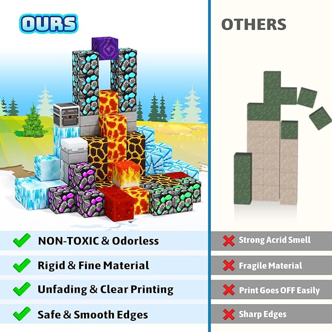 Winter Christmas Magnetic Blocks for Kids Ages 3-10 - Magnetic Building Tiles - STEM Educational Sensory Toys for Kids Ages 3-5 4-8, Holiday Birthday Gift for Girls & Boys