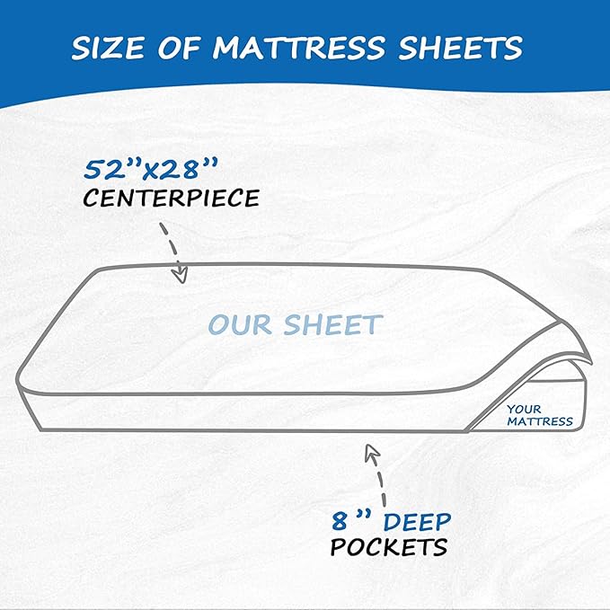 Fitted Crib Sheet 100% Cotton 52"x28"x8", 2 Pack Crib Mattress Sheet Set Fit for Standard Crib and Toddler Bed Mattress, Baby Crib Sheets Boys Girls, White