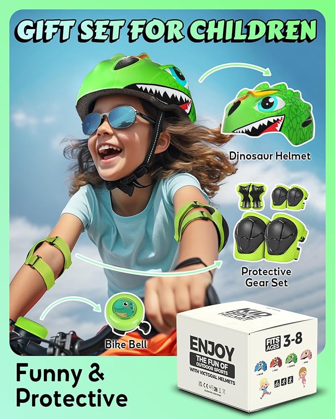 VICTGOAL Toddler Kids Bike Helmet Lightweight 3D Children Bicycle Helmet for Boys and Girls Age 3-8 for Multi-Sport Scooter Cycling Skating