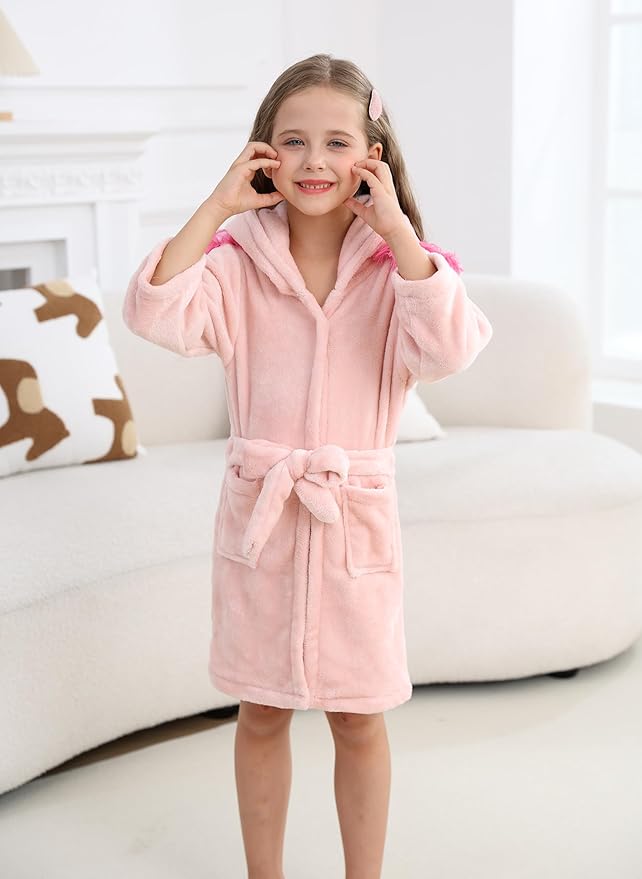 CuteOn Bathrobe for Women Soft Fleece Hooded Plush Loungewear