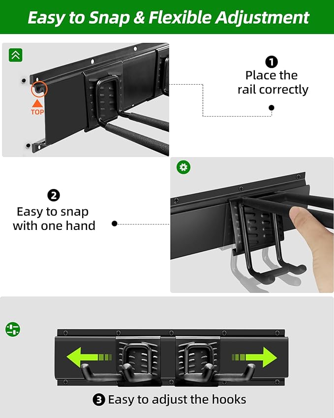 PIYILO 64 inches Garage Tool Organizer Wall Mount, Heavy Duty Garden Tool Organizer Rack, Hanging Storage Organization Racks Holder with 10 Hooks, for Lawn Tools, Shovel, Shed
