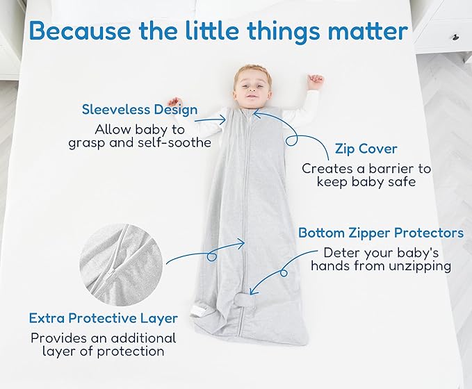 TotAha Toddler Sleep Sack 1.0 TOG for 2T-3T-4T, Soft Wearable Blanket Baby Sleep Bag with 2-Way Safe Zippers,Fluffy Extra Large Sleeping Sacks, Grey