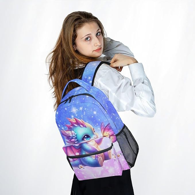 Kids School Backpack - Dragon Backpacks for Girls - Bookbag Gifts for Daughter - School Bag for Kindergarten/Preschool/Elementary(17 Inch)