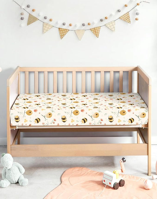 Crib Sheets for Boys and Girls, 2 Pack Fitted Baby Sheets for Standard Toddler Mattress 28" x 52", Soft Breathable Jersey Knit Baby Bedding (Elephant Dream)