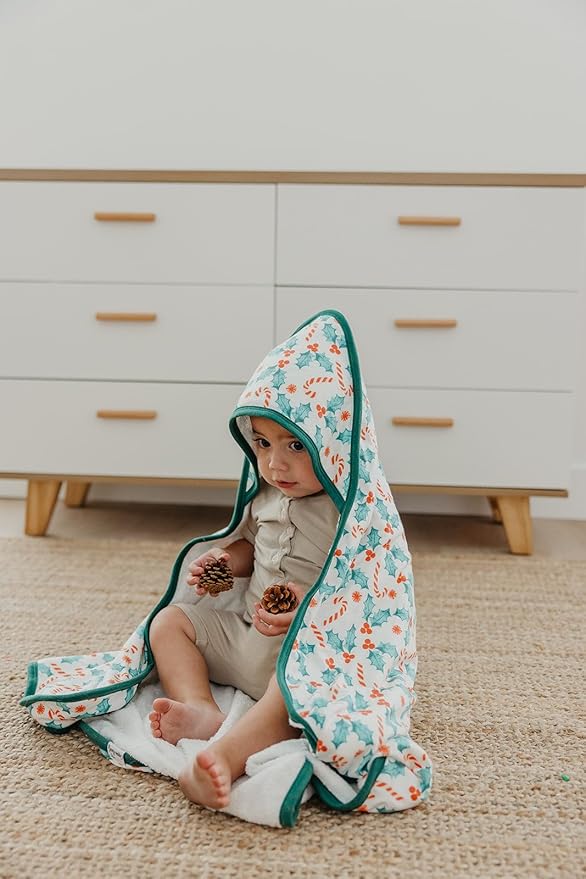 Copper Pearl Hooded Bath Towels Premium Knit/Terry Cloth Baby Towels with Hood, Pockets, and Cool Designs - Great to Gift and Make Bath Time Fun - Baby Bath Towel, Holly