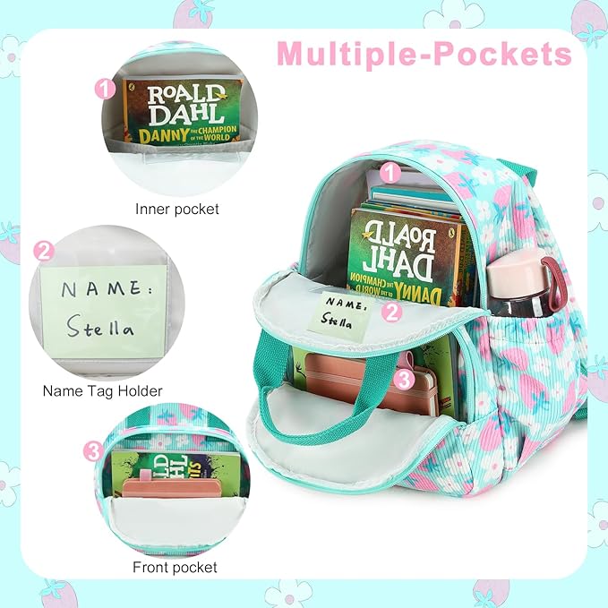 Bluboon Toddler Backpack for Girls Boys 2-4 Cute 12" Preschool Kindergarten Backpacks Kids Daycare Bags School Trave, toddler girl gifts, 2 3 4 Year Old Girl Gifts