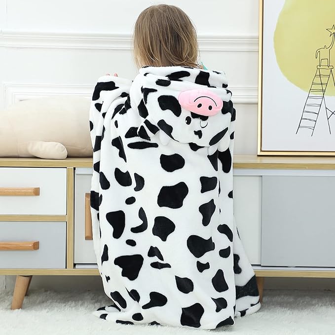 Wearable Blanket Hoodie for Kids Toddlers Hooded Towels Soft Cozy Wearable Throw Blanket Hoodie for Boys Girls