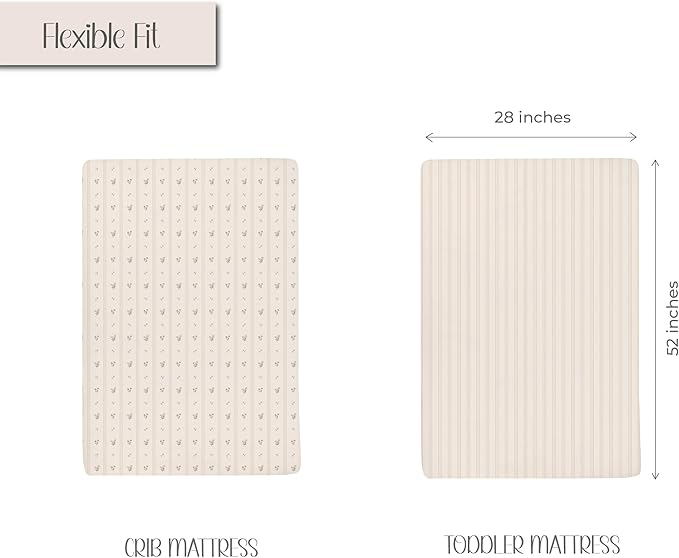 Ely's & Co. Crib Bedding Set for Girls, Toddler Bedding Set, 5 Piece Set - 2 Fitted Crib Sheets/Toddler Bed Sheets, Quilted Comforter and Decorative Pillow with Insert, Pink Linear Floral Collection