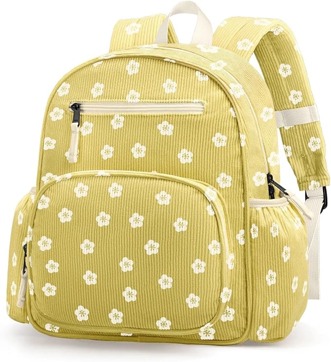 atgark Corduroy Toddler Backpack for Girls 2-5, Preschool Kindergarten Backpack - Cute Kids Backpacks for Girls 13.7" H Fit Folder