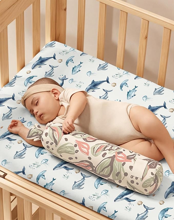 Crib Sheets for Boys and Girls, 2 Pack Fitted Baby Sheets for Standard Toddler Mattress 28" x 52", Soft Breathable Jersey Knit Baby Bedding (Aquatic Adventures)