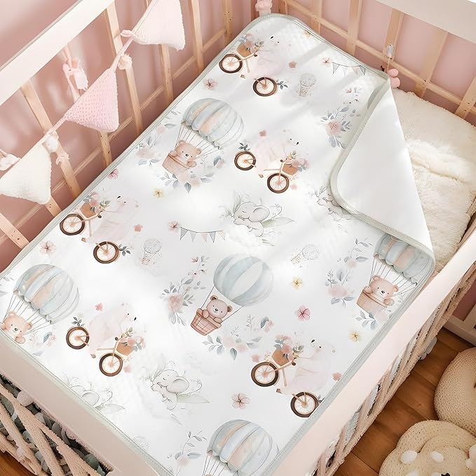 Crib Mattress Pad – Waterproof Changing Pad Cover | Soft Breathable Bassinet Protector, Pee Proof Sheet for Bedwetting Prevention, Overnight Infant Sleep Comfort, Potty Training Aid for Baby Nursery