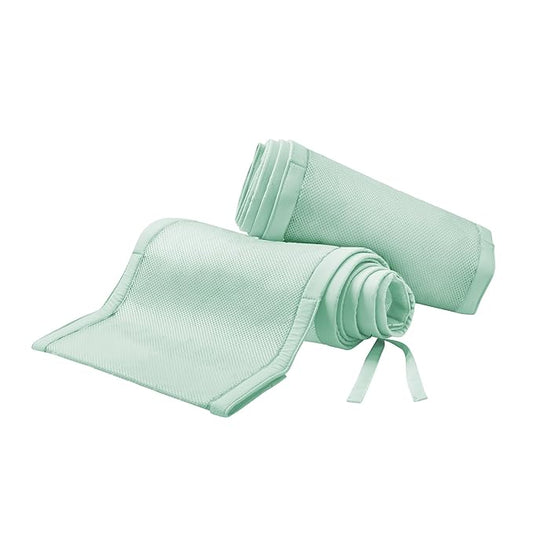BreathableBaby Breathable Mesh Liner for Full-Size Cribs, Classic 3mm Mesh, Mint Green (Size 4FS Covers 3 or 4 Sides)