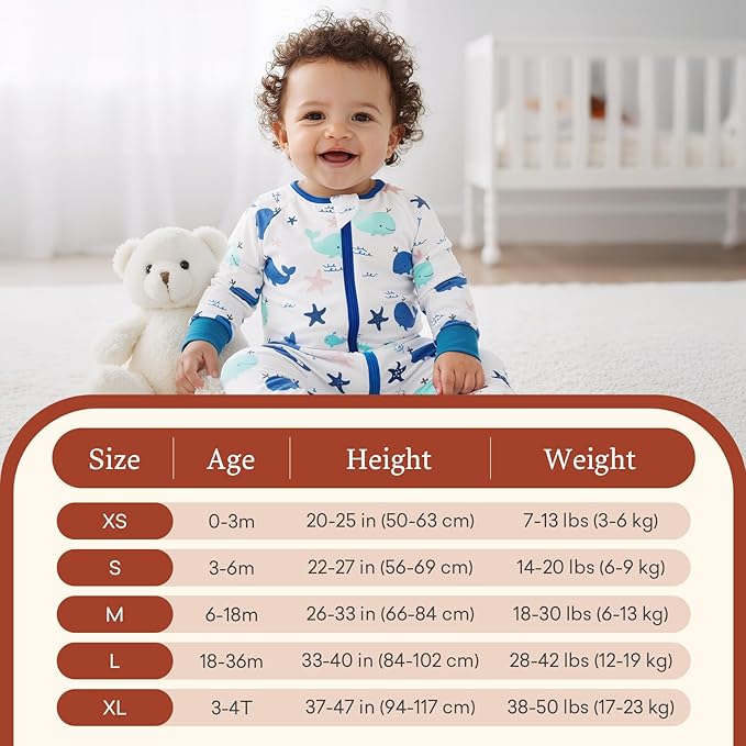Baby 1.0 TOG Long Sleeve Sleep Suit with Legs, Premium Baby Swaddle Transition Sleep Sack, Newborn to 24 Months