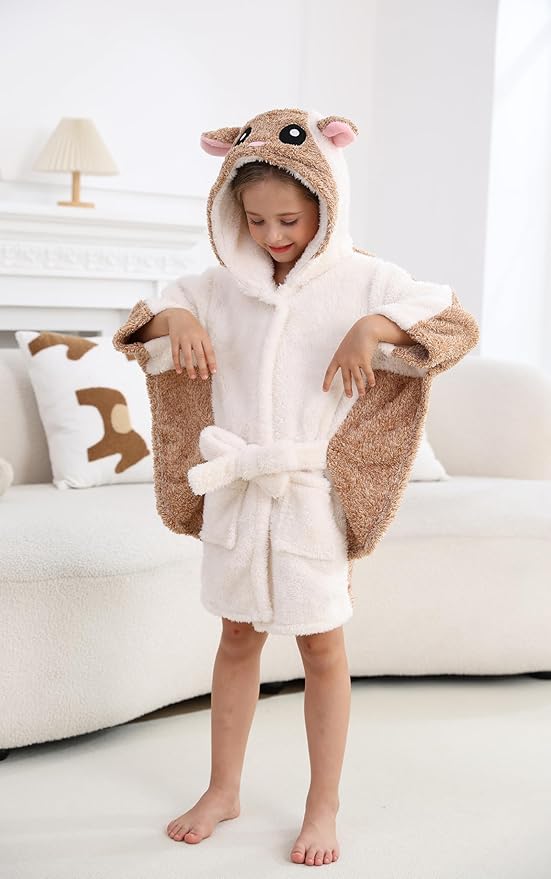 CuteOn Bathrobe for Women Soft Fleece Hooded Plush Loungewear