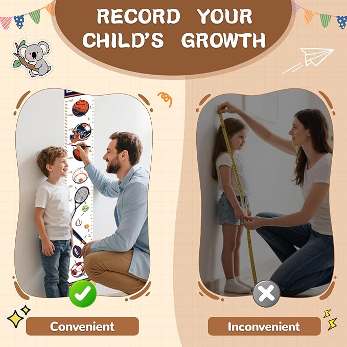 Personalized Name Toddler Height Wall Chart, Christmas Snowman Kid Measuring Growth Chart, Waterproof & Removable Canvas Kids Growth Chart Ruler, Height Growth Chart Wall Decor - Christmas Gifts
