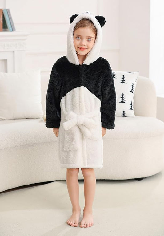 CuteOn Bathrobe for Women Soft Fleece Hooded Plush Loungewear