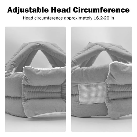 Baby Head Protector Baby Helmet for Crawling Walking, No Bumps Safety Head Adjustable Protective Cap for Walking, Playing (Gray)