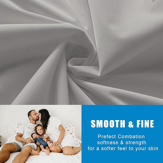 2 Pack Mattress Protector King Size 100% Waterproof Fitted Mattress Cover, Breathable Noiseless & Machine Washable Bed Cover Deep Pocket from 5" to 21", Bed Protector for Pets Kids Adults Dark Grey