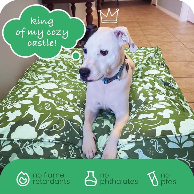Molly Mutt Large Crib Mattress Cover - Amarillo by Morning Print - Measures 27”x52”x5”- 100% Cotton - Durable - Breathable - Sustainable - Machine Washable Dog Bed Cover