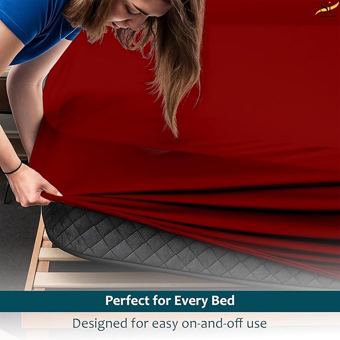 Mattress Protector Fitted Sheet Style Cot Size 30x75 - Waterproof Vinyl Mattress Cover, Breathable, Bed Wetting & Spill Protection, Fits Mattresses up to 6" Deep (Burgundy)