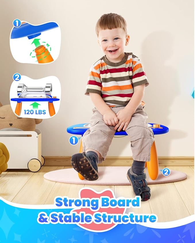 Seimome Toddlers Toys Ages 1-3, Magnetic Drawing Board, Doodle Board Pad Learning and Educational Toys for 18 Months Baby, 1-3 Yr Kids Birthday Gifts - Dark Blue