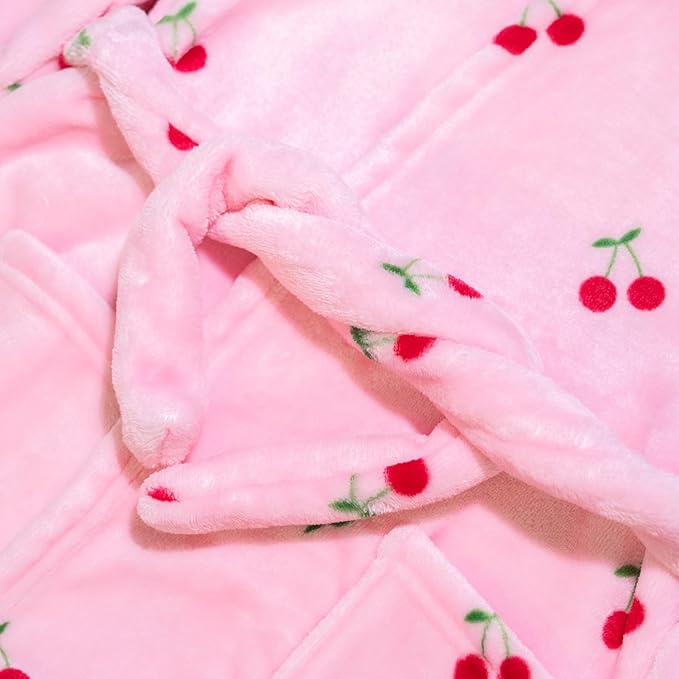 Toddler Robes Cute Pattern Bathrobe Unisex Kids Robe Baby Flannel Hoodie Pajamas Sleepwear