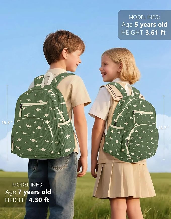 atgark Corduroy Toddler Backpack for Boys 2-5, Cute Kids Backpacks Boys - Preschool Kindergarten Backpack 13.7" H Fit Folder
