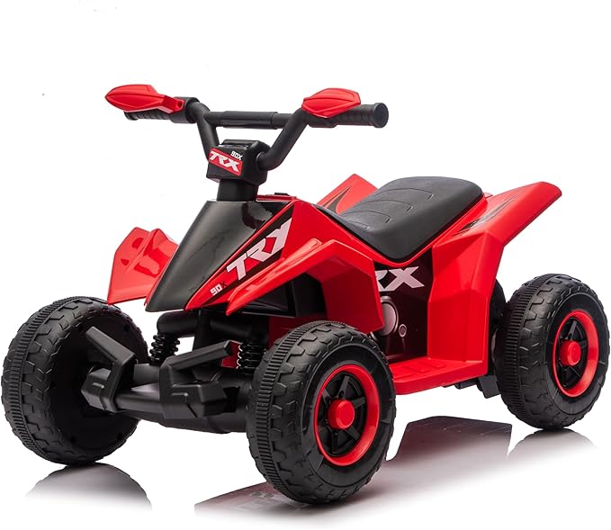 6V Kids Ride On ATV Quad for Boys & Girls, Battery Powered 4-Wheeler with Forward/Reverse, LED Lights, Built-in Music, Wide Seat, Plastic Wheels, Off-Road Style Electric Ride On Toy for Kids Ages 2–6